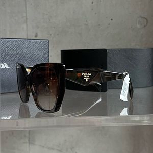 Prada 56mm Gradient Polarized Rectangular Sunglasses
